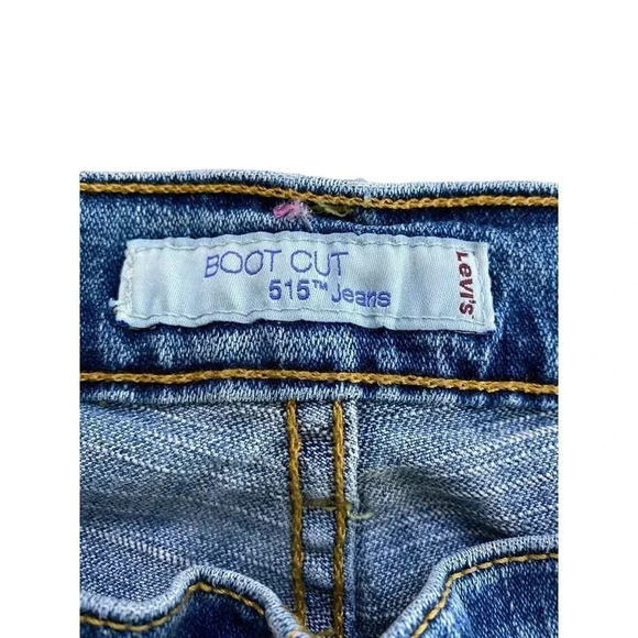 Levi's 515 Women's Blue Low Rise Bootcut Flare Leg Denim Jean 14 - Picture 4 of 6